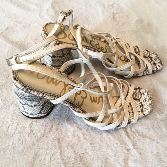 Sam Edelman Daffodil Cream and Gray Elegant Heels - 6 - Picture 3 of 9